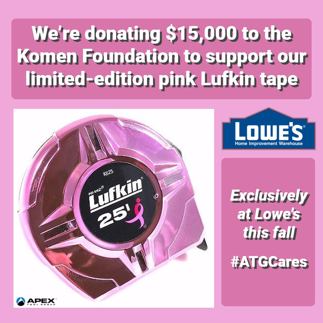 Popular Limited Edition Pink Lufkin® Tape Returns; ATG Donating